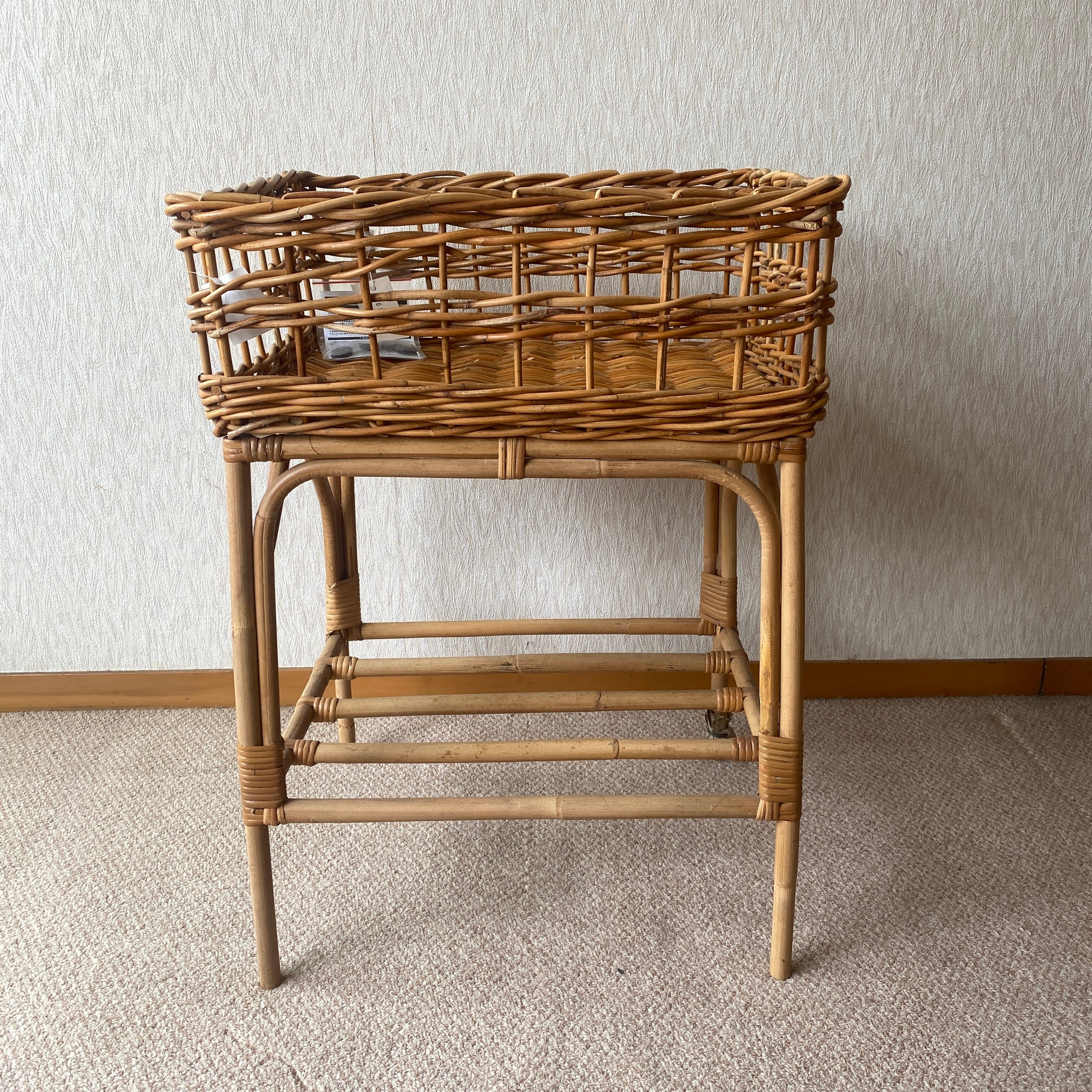 ラタン スタンドバスケット アンティーク | 滝本茣蓙店