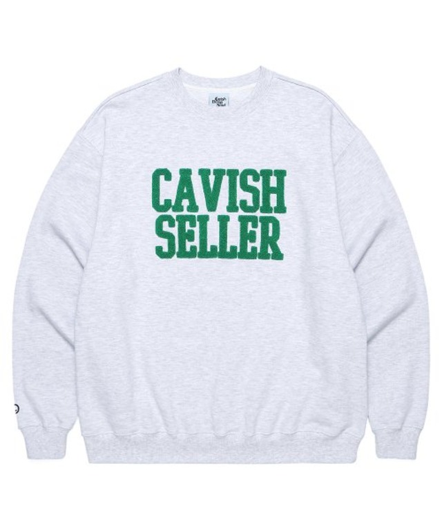 [CAVISH] BOUCLE COLLEGE SWEATSHIRT LIGHT GREY(CV2CFUM469A)
