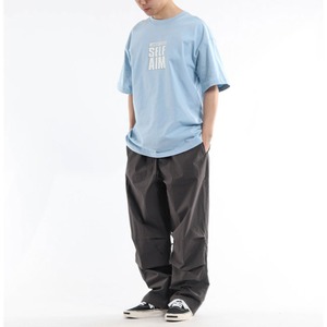 Waist drawstring wide leg pants 0808