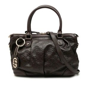 グッチ グッチシマ スーキー ハンドバッグ ショルダーバッグ 2WAY 247902 ブラウン レザー レディース GUCCI 中古