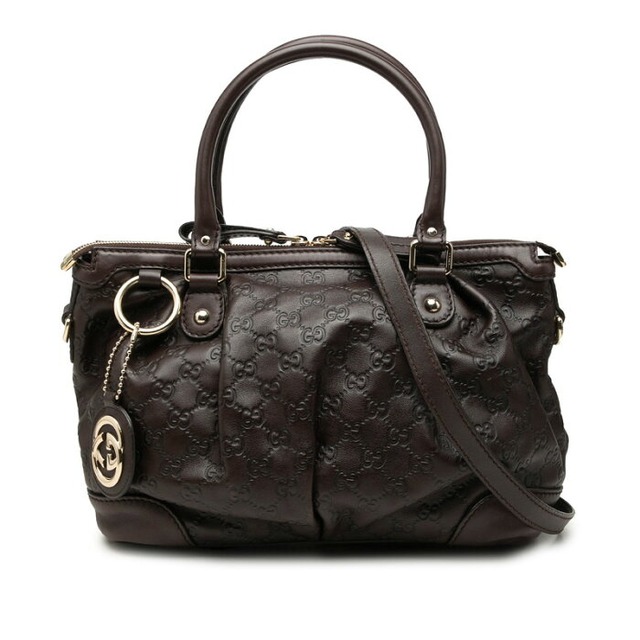 グッチ グッチシマ スーキー ハンドバッグ ショルダーバッグ 2WAY 247902 ブラウン レザー レディース GUCCI 中古