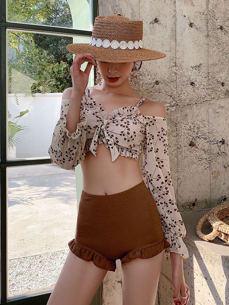 水着 通販 体型カバー 安い 大きいサイズ 大人 レディース 可愛い ブランド 着痩せ ビキニ オフショル オフショルダー ショートパンツ 2448 Sayurio レディースアパレル ファッション プチプラ アラサー アラフォー