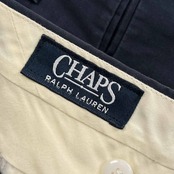 CHAPS RALPH LAUREN チャップス ラルフローレン ツータック 裾ダブル スラックスパンツ 79/ネイビー メンズ
