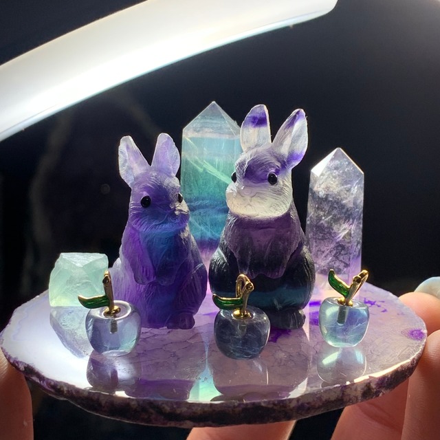 3.フローライト親子うさぎが住む世界☆