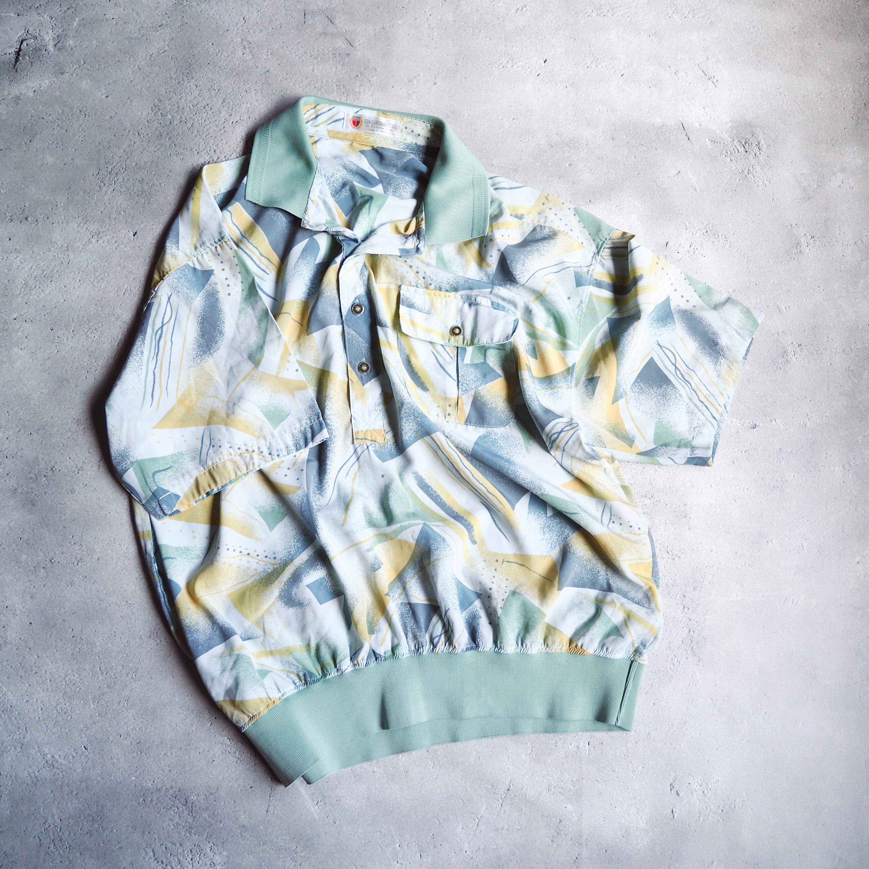 1990s Beautiful Pale Tone Pattern vintage loose Pull Over shirt