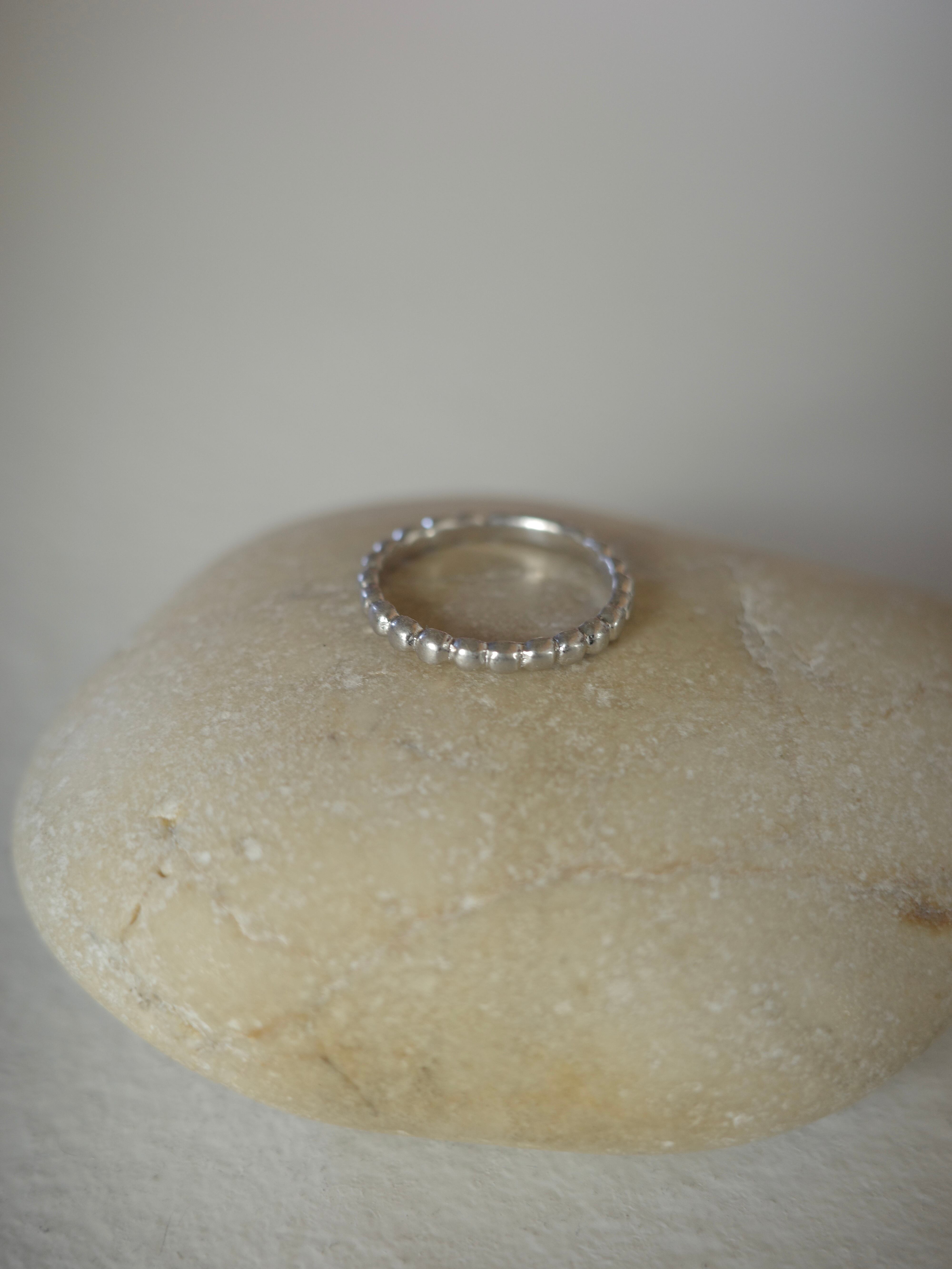 <vintage silver925>minimal dot band ring