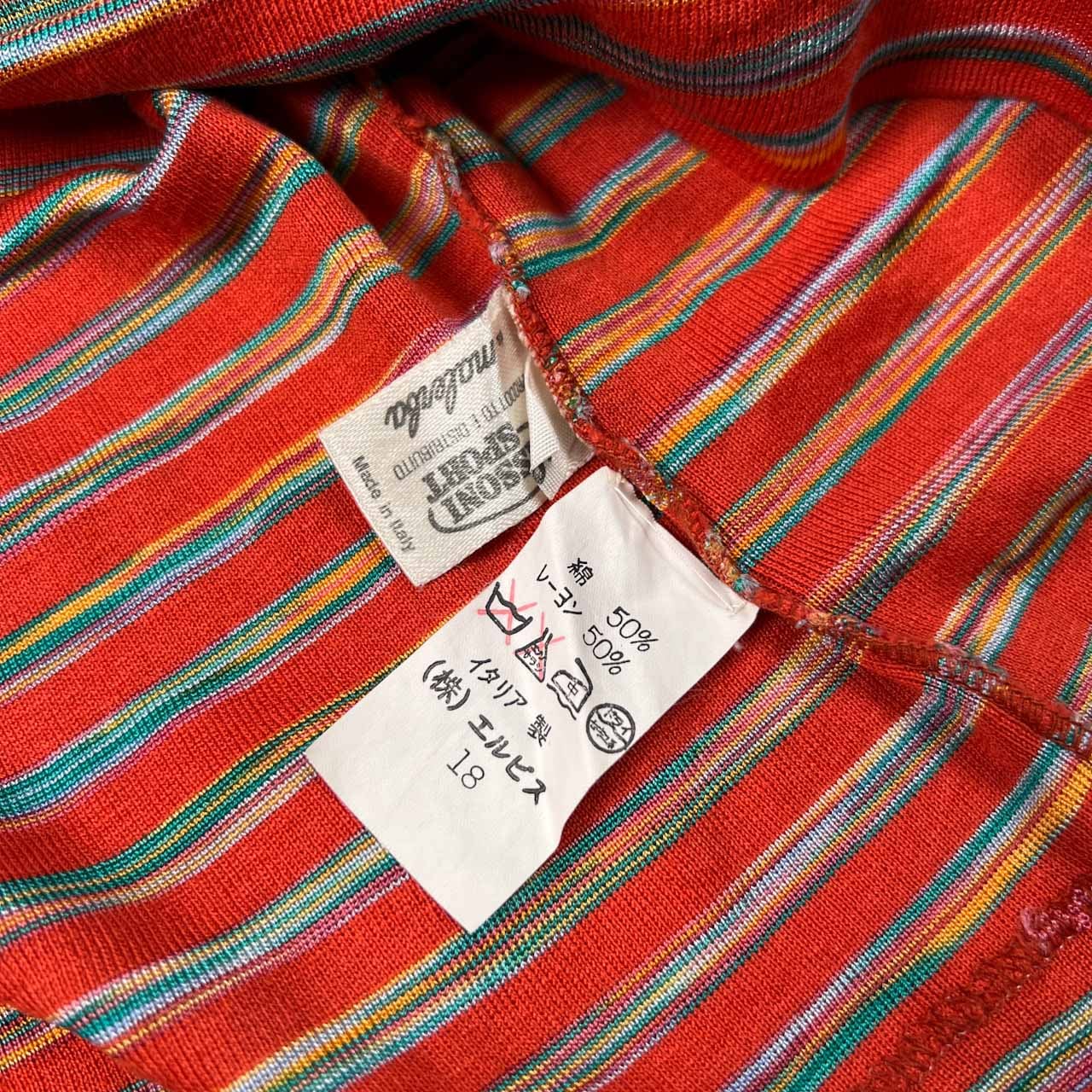 MISSONI ミッソーニ 半袖 ストライプ リブ　ニット トップス レディース MISSONI ミッソーニ 半袖 ストライプ リブ ニット トップス
