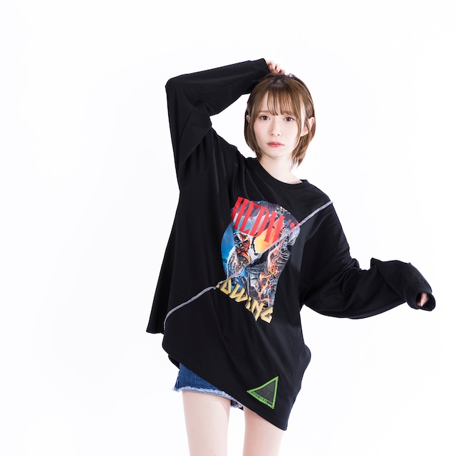 C/C Out stitch L/S T-shirt / Black