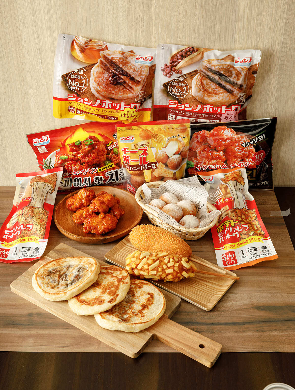 公式] ジョンノ No.1スイーツ！Big サイズ アンコ味ホットク3枚20個