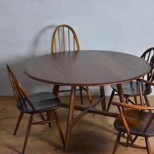 Ercol Oval Drop Leaf Table / アーコール ドロップ リーフ テーブル〈オールドコロニアル・ダイニングテーブル・エクステンションテーブル伸張式・円卓・北欧〉 112169
