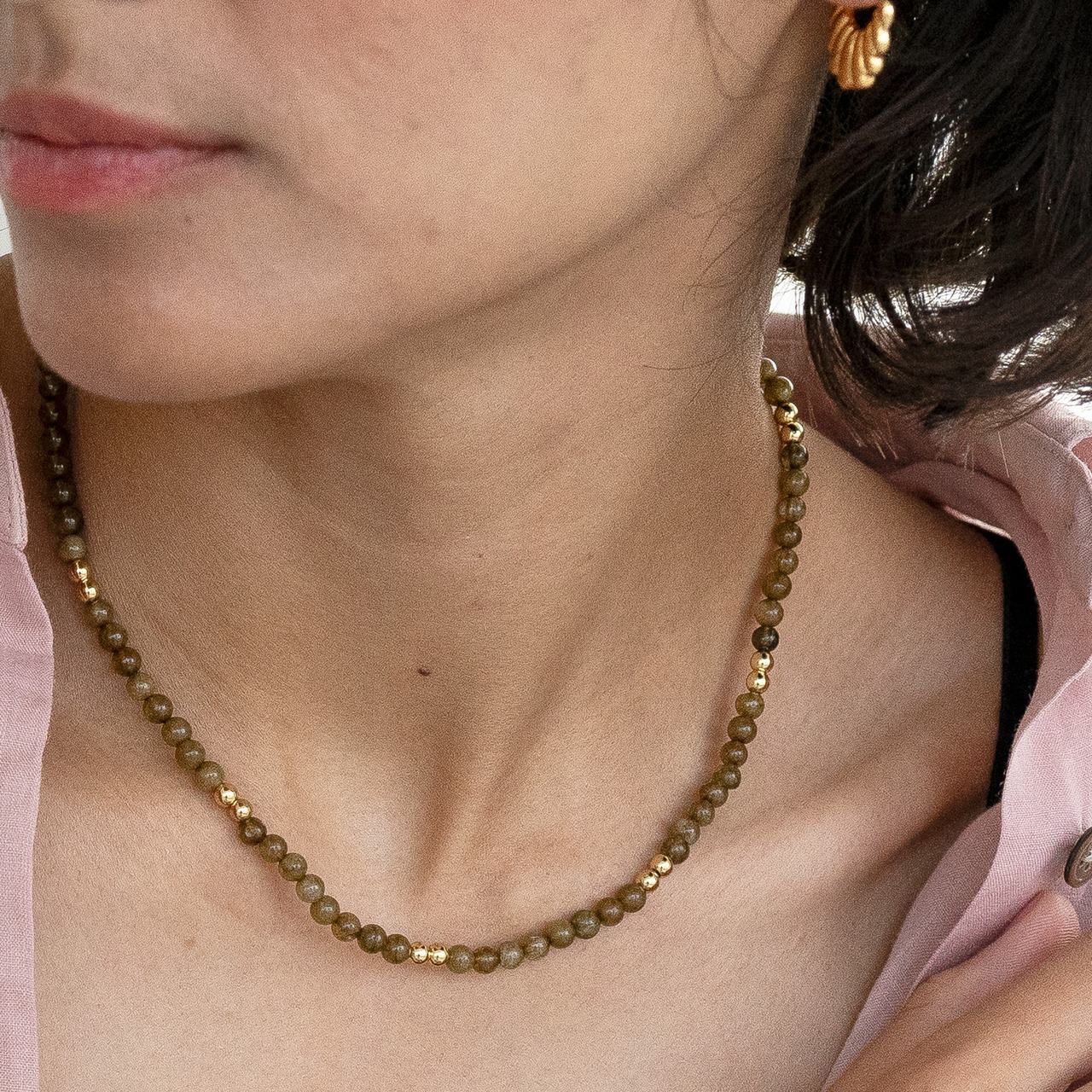 【ネコポス便】ネックレス 天然石 ネックレス レディース カラーストーン ロングネックレス ゴールドアクセント 大人 おしゃれ　2556