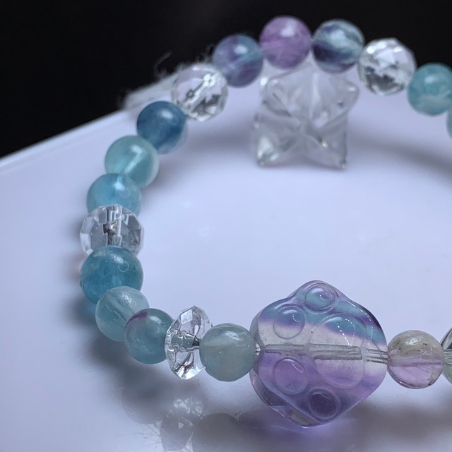 エンジェルフェザーフローライト・デザインブレスレット