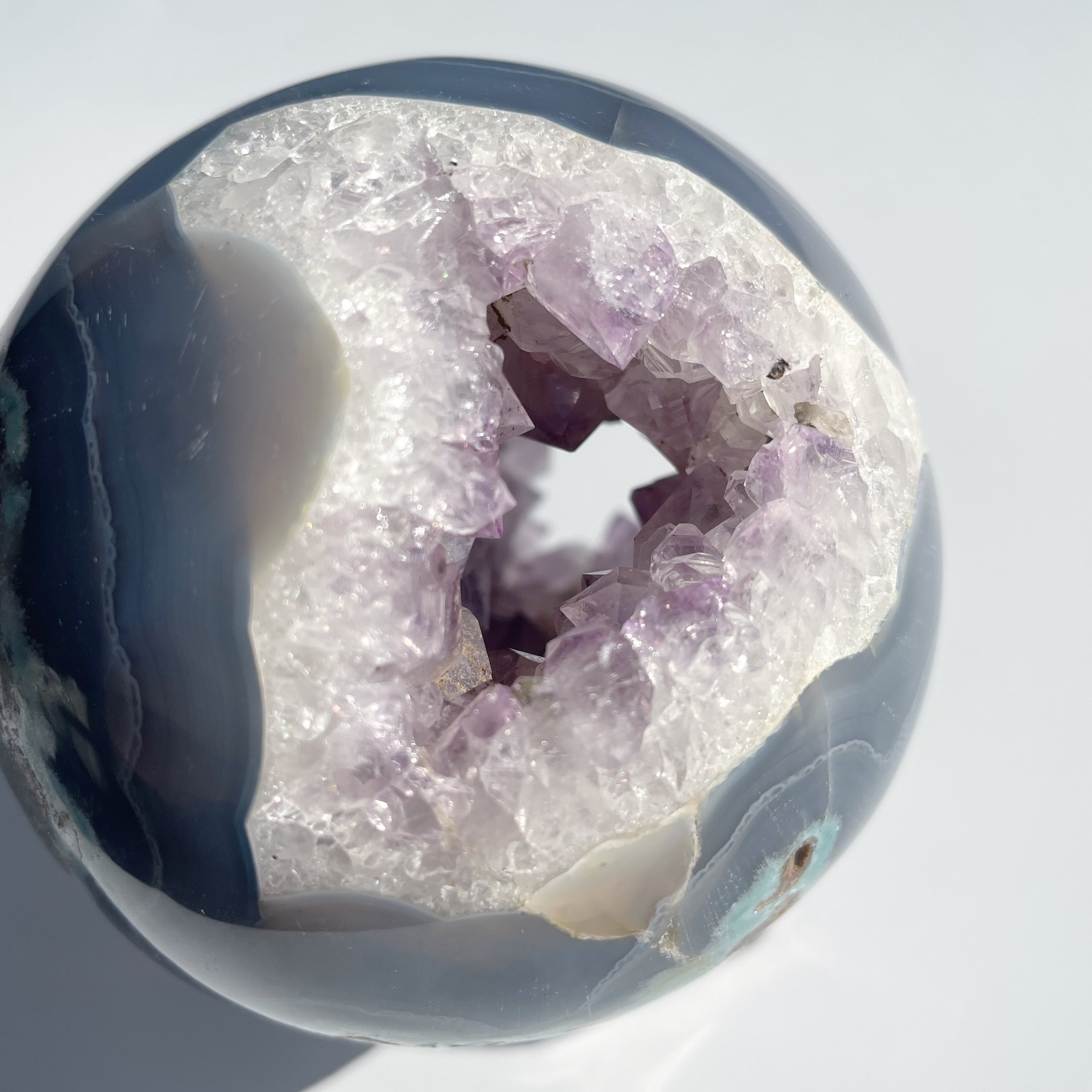 kdashさま専用珍！アメジストとパイライトの共生 スフィア 天然石D100