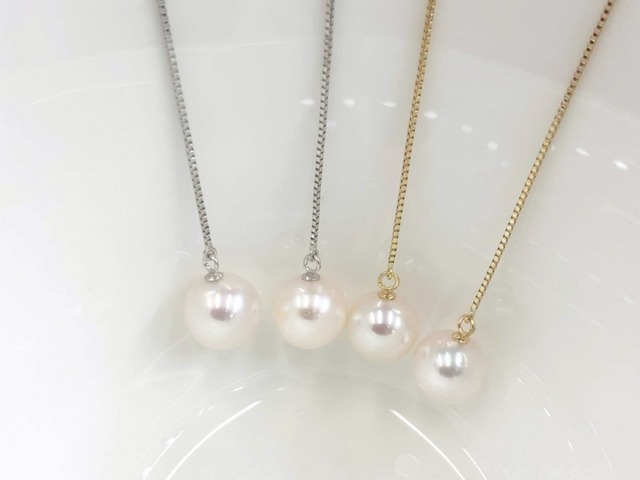 K18YG/PG 8.0ミリパールピアス