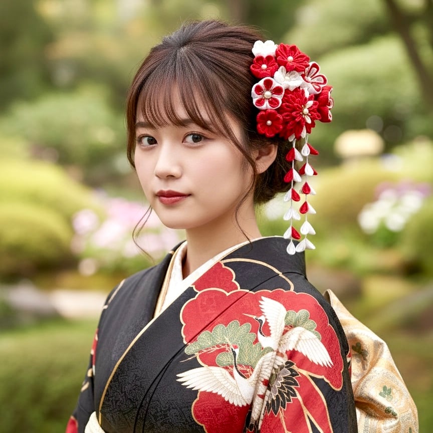 つまみ細工 髪飾り 成人式 和婚 結婚式 卒業式 和装 振袖 袴 色打掛