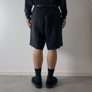90s Polo by Ralph Lauren Double-pleated LINEN SHORTS Black [W38] 古着