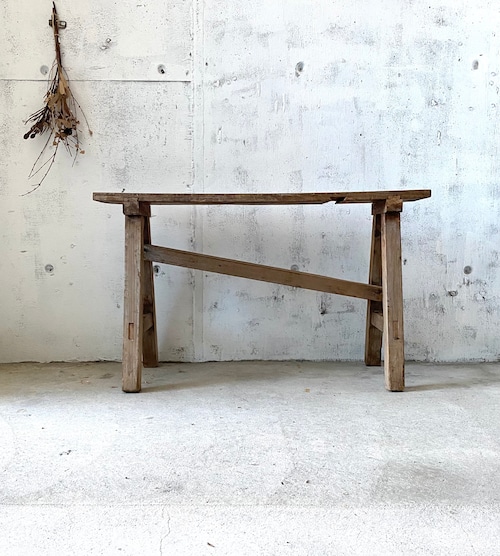 古木の木製ベンチ[古家具]
