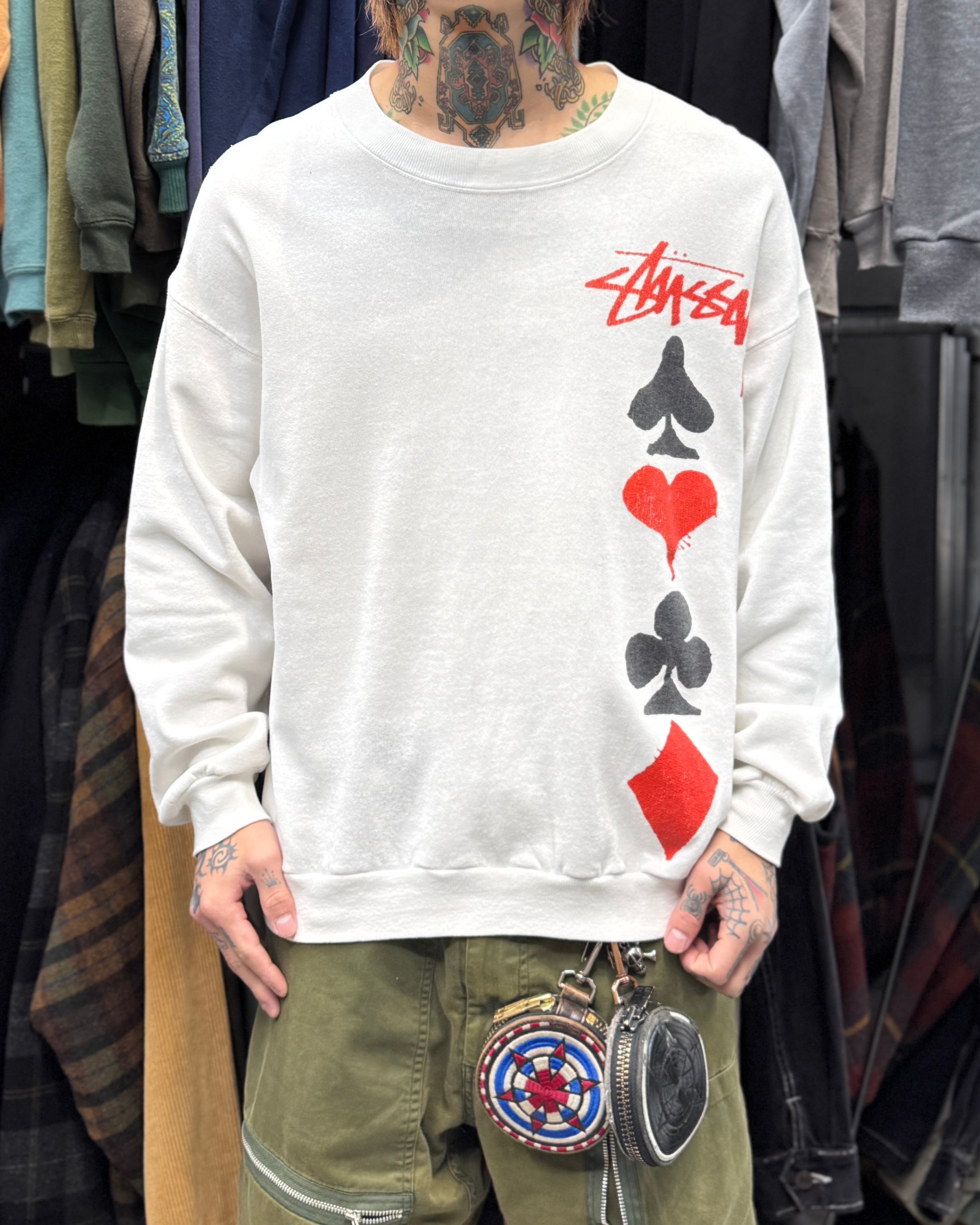 Special】80's~90's old stussy Trump Design Sweat 