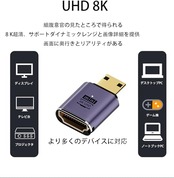 LeTradeJP 換アダプターケーブルミニ Mini HDMI(オス) to HDMI(メス) メス UHD延長ゴールドコンバーターアダプター 8K 60hz HDTV対応金メッキコネクタ 1個 (1)