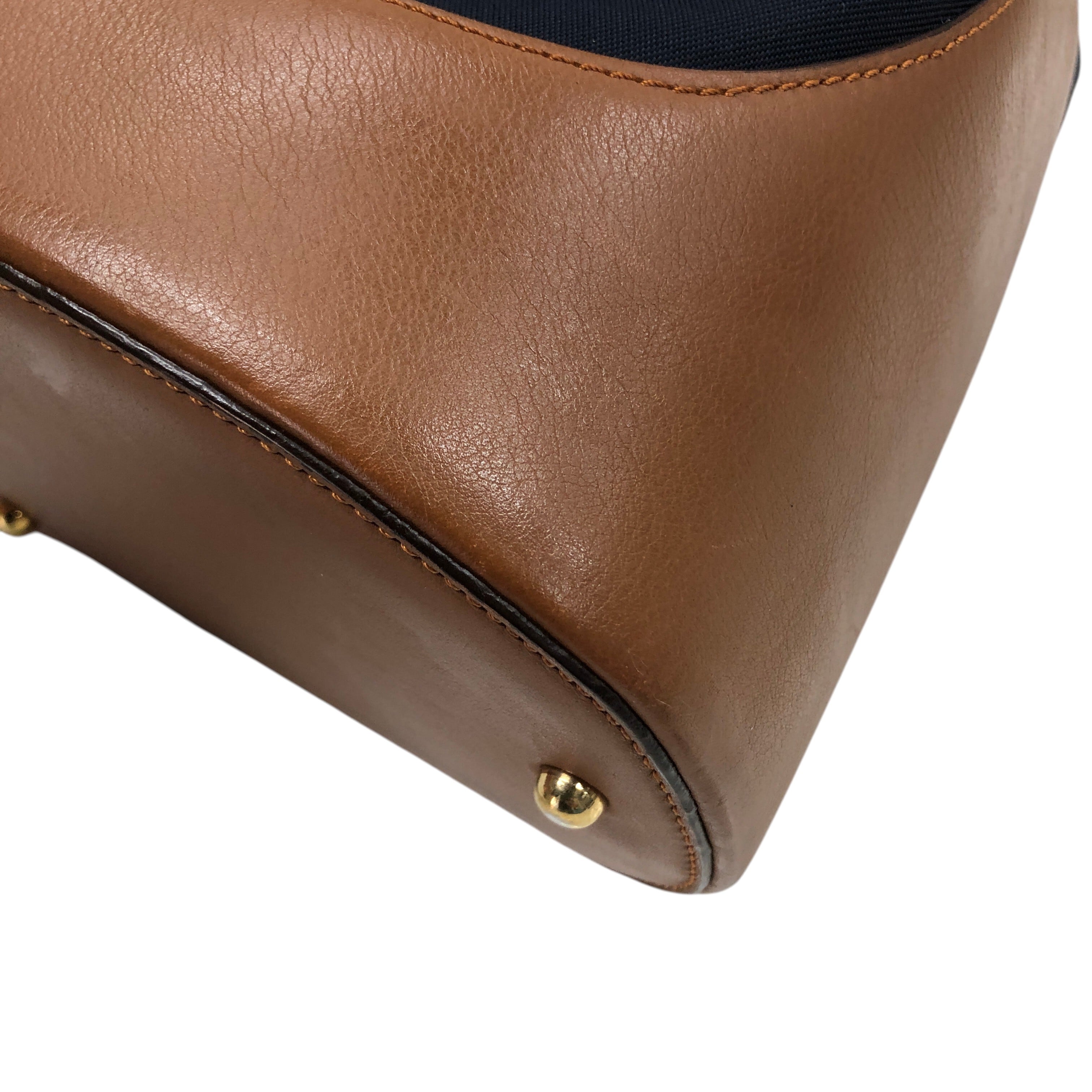 LOEWE ロエベ ショルダーバッグ ネイビー×ブラウン アナグラム