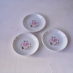 【台湾食器】淡いピンクのお花 レンゲと豆皿