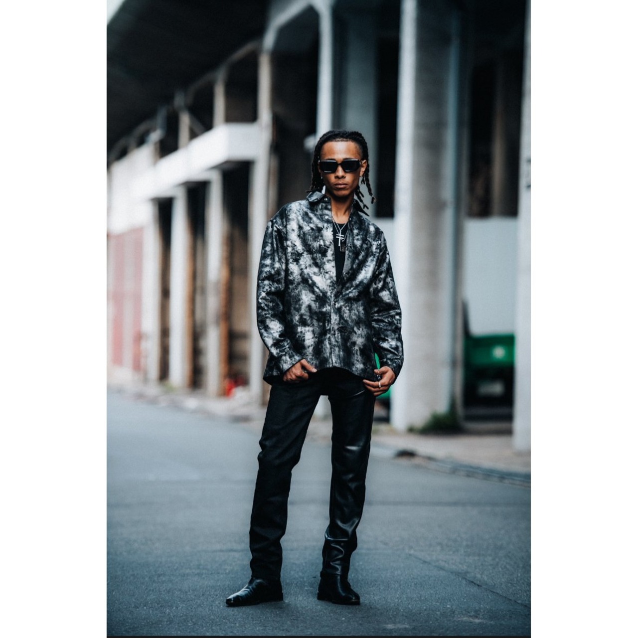 LAST NEST /leather tie-die shirts