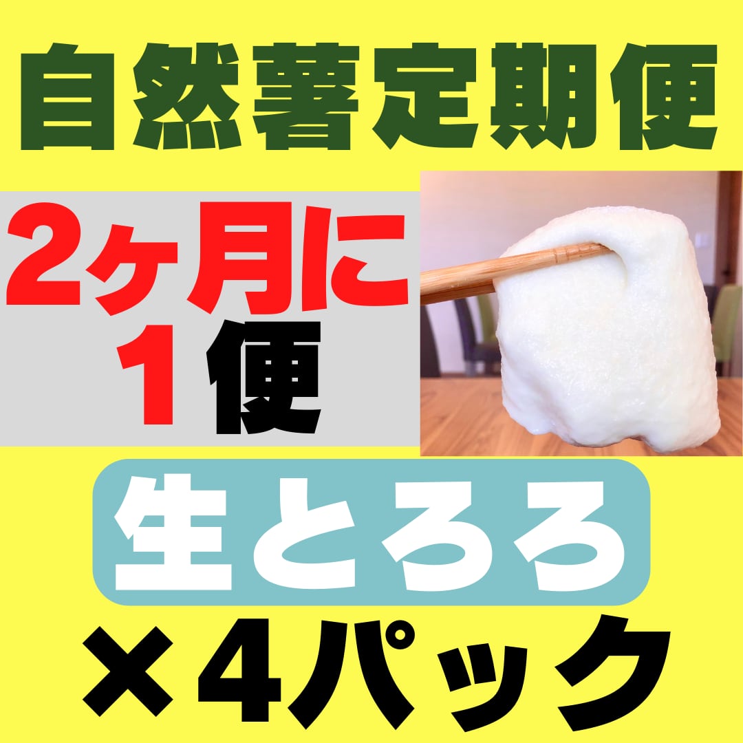 天然自然薯冷凍「生とろろ」4パックセット 「2ヶ月に1回 」定期便