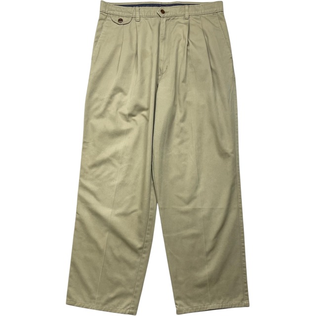 《実寸 W34L28》DOCKERS ドッカーズ チノパン ツータック ベージュ 90年代 vintage no.6678