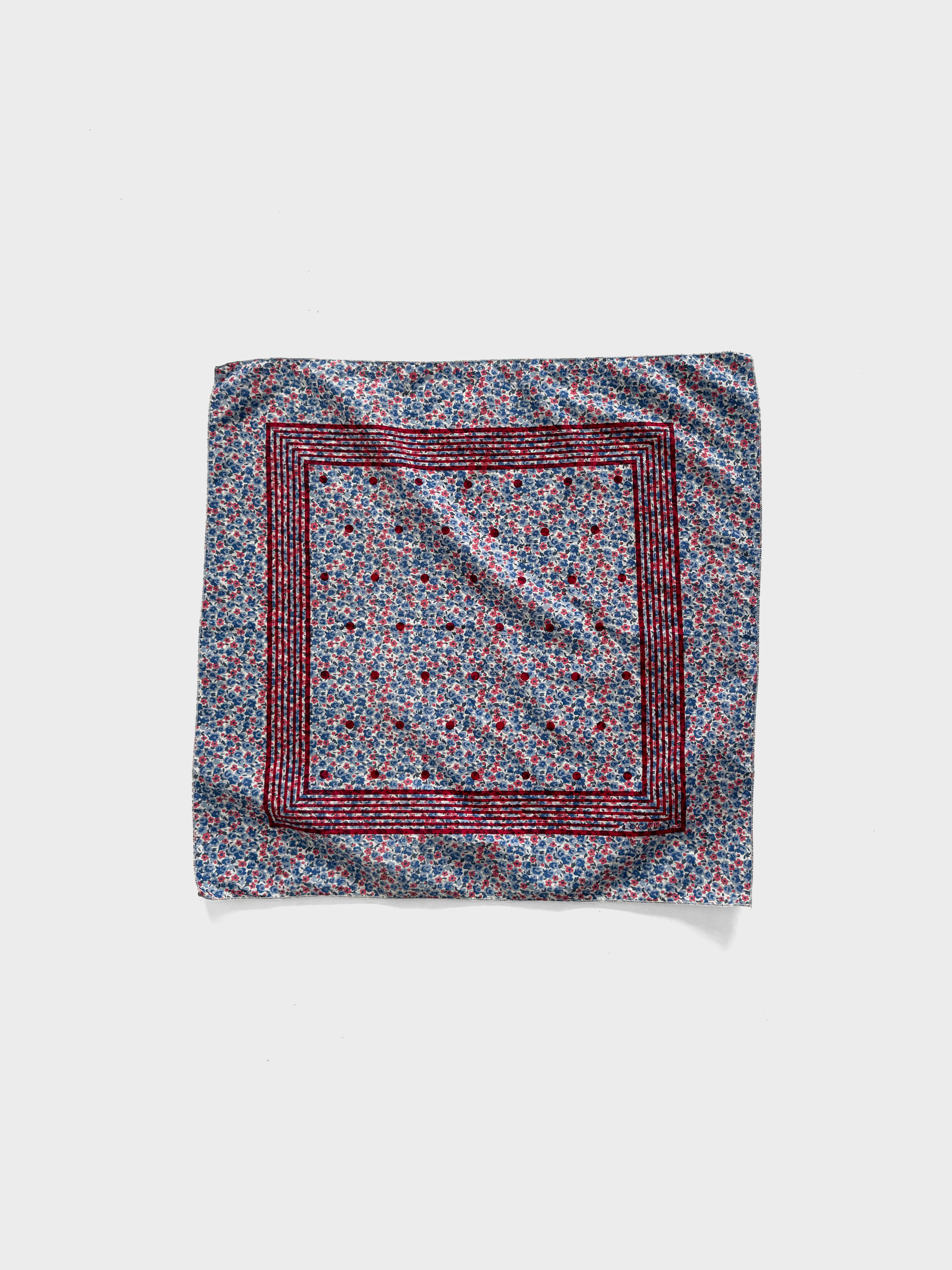 0240-2 Liberty on print bandana / blue base,red print