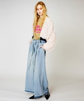 ワイドタックデニムパンツ　CQ-48043