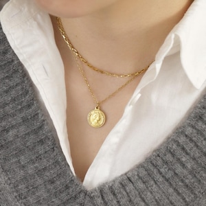 316L coin & chain necklace 3 #n140