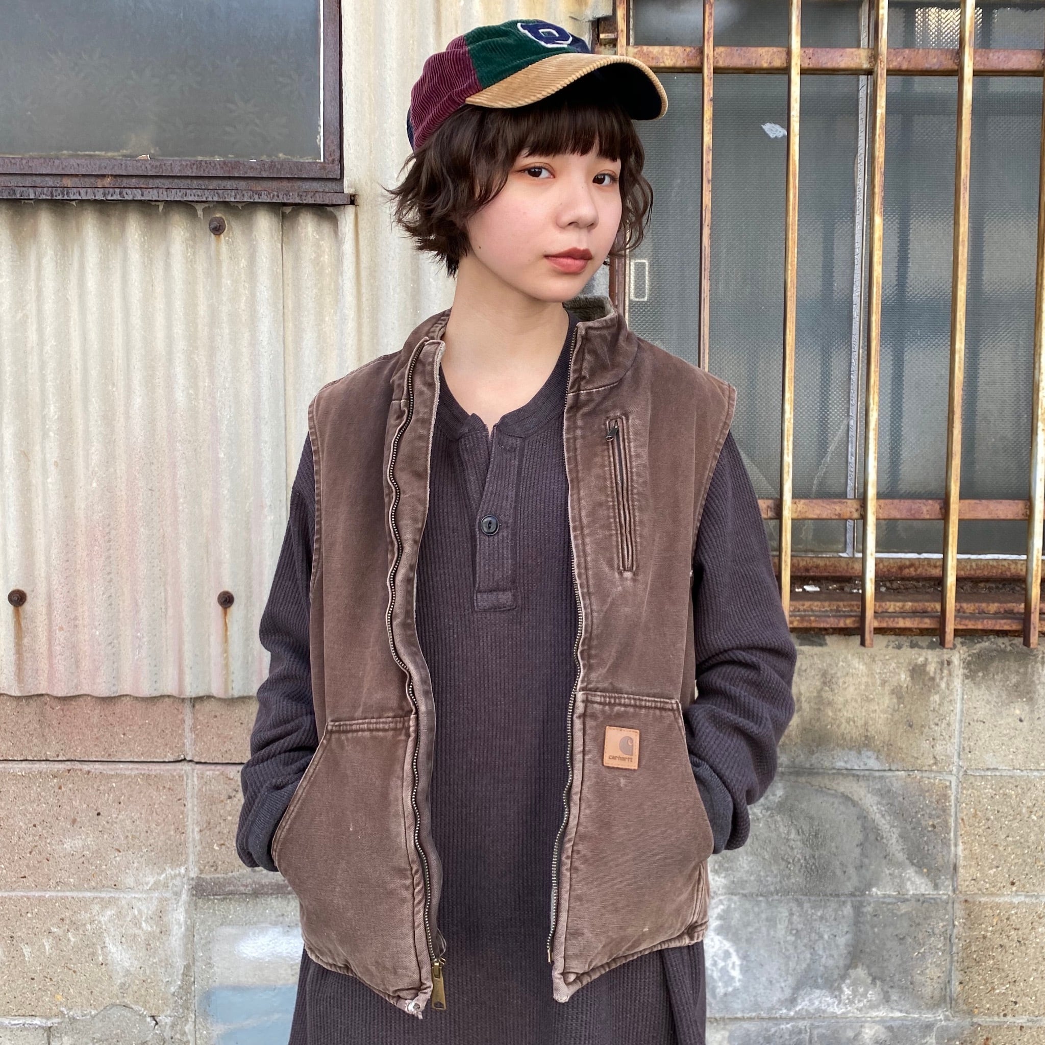 Carhartt カーハート ダック地 ベスト ボアライナー 裏ボア ハイネック ブラウン 茶色 メンズM 古着【ワークジャケット】 | cave  古着屋【公式】古着通販サイト