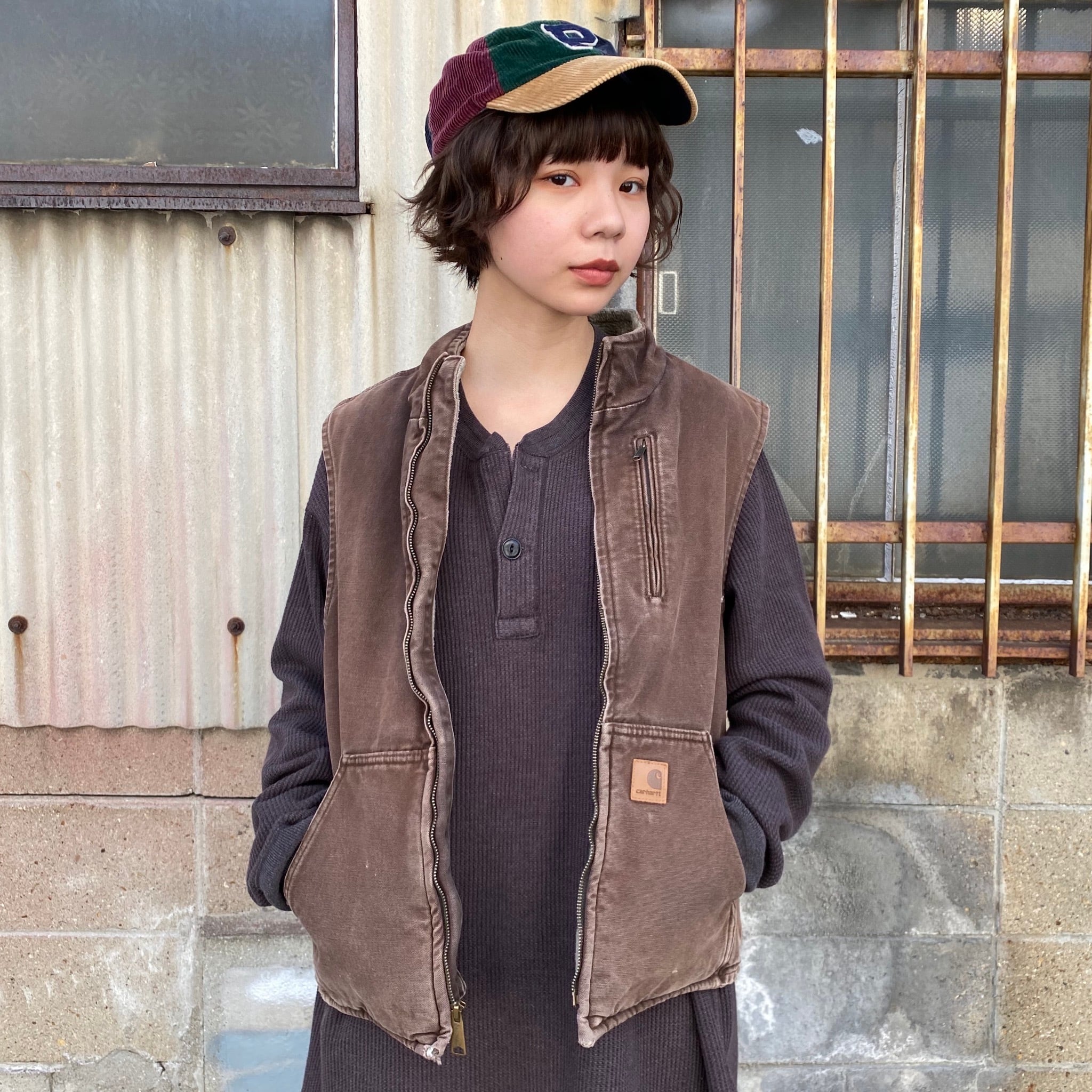 Carhartt カーハート ダック地 ベスト ボアライナー 裏ボア ハイネック 