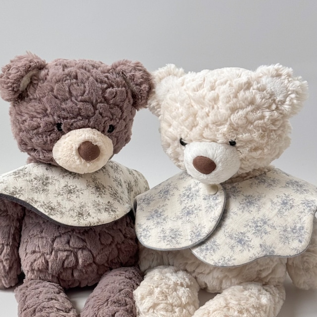 めだまやきスタイ( pale flower )/ ハンドメイド bib よだれかけ ビブ 韓国 韓国生地