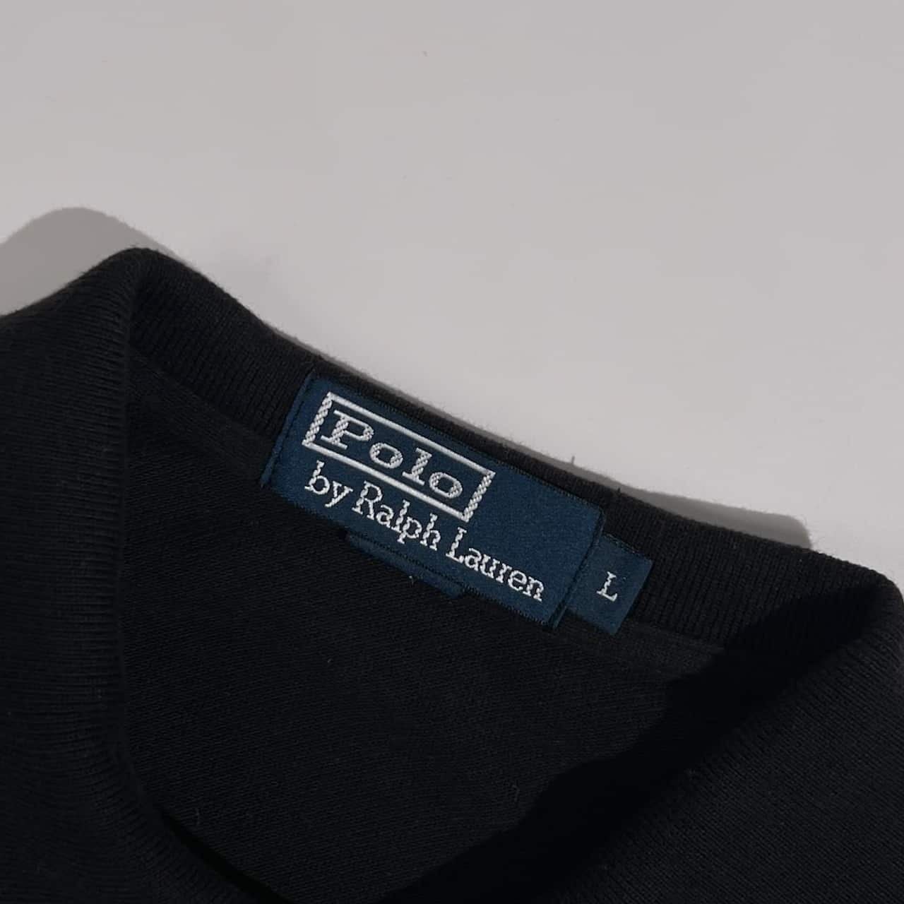 90s 00s Polo by Ralph Lauren ポロ ラルフローレン ボーダー 鹿の子 半袖 ポロシャツ サイズ L /ブラック系 メンズ インパクト21 ビンテージ