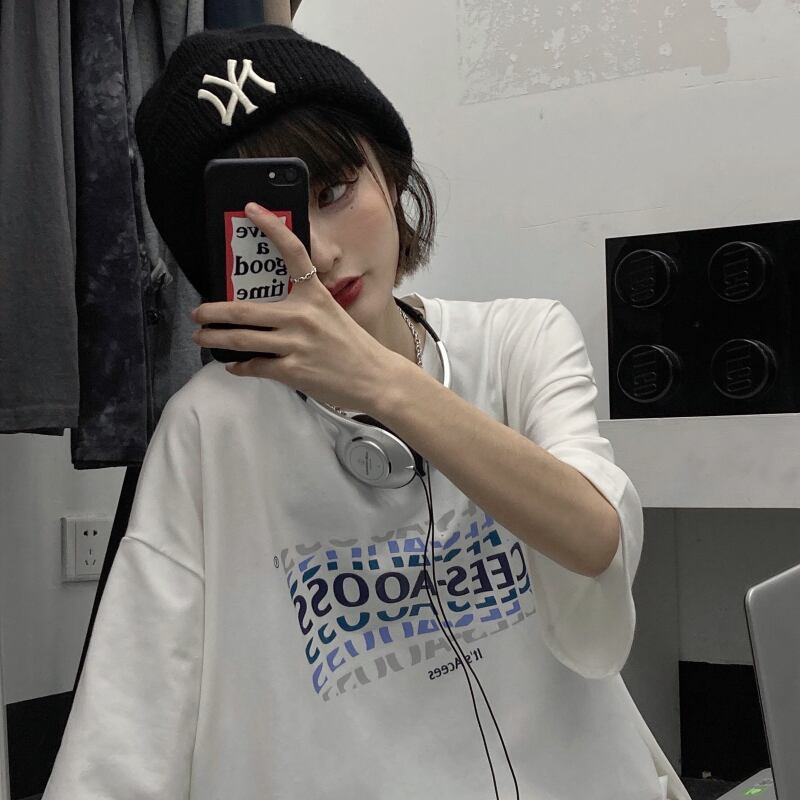 ホワイトTシャツ サマースタイルルーズトップス コットン 大きめサイズ 夏物 ケッペル31294244532