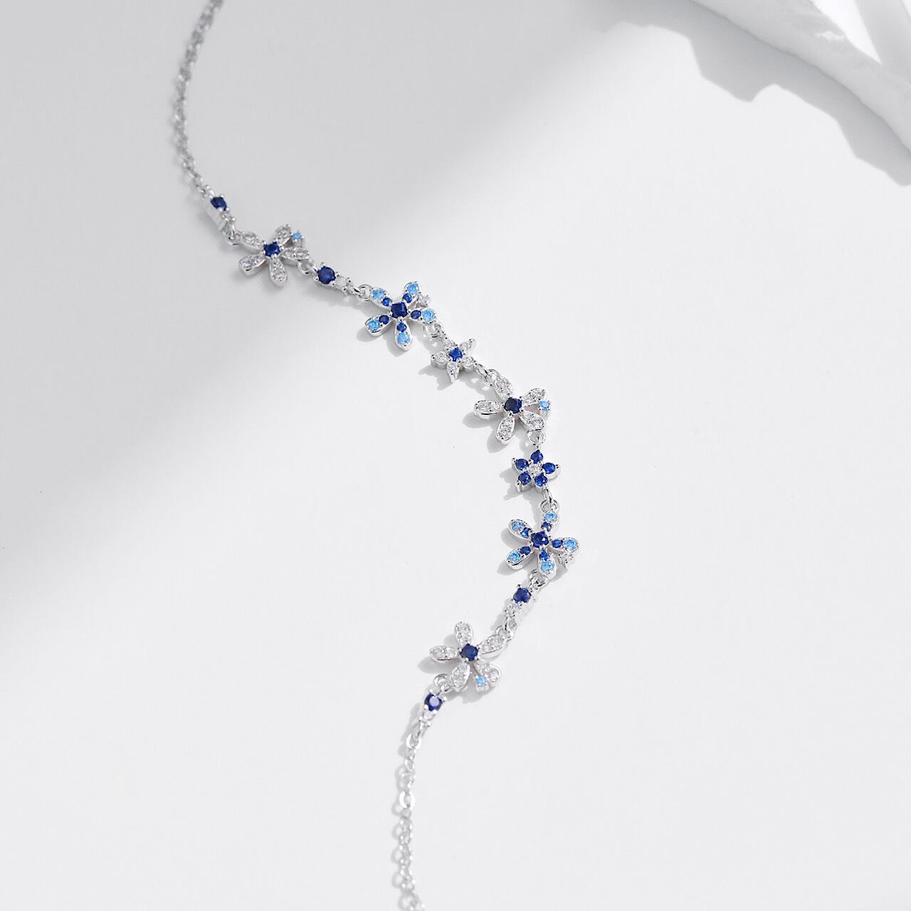 バリジュエリー　シルバーフラワーモチーフ　ブレスレット　オパール　ブルー バリジュエリー シルバーフラワーモチーフ ブレスレット