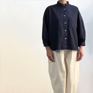 Sasanqua by trees サザンカバイツリーズ　DENIM BAND COLLAR SHIRTS    AN-223D　  デニムバンドカラーシャツ　　-INDIGO-