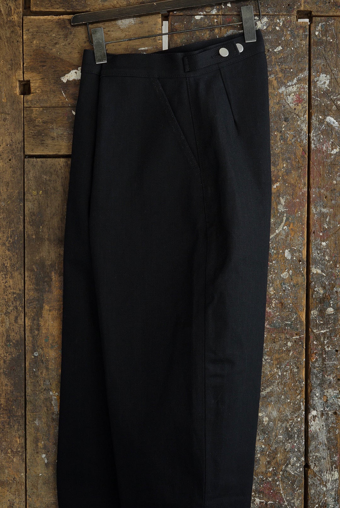 TUKI - 原田服飾研究所 - TYPE 4, CURVED LEG JEANS (BLACK/BLACK
