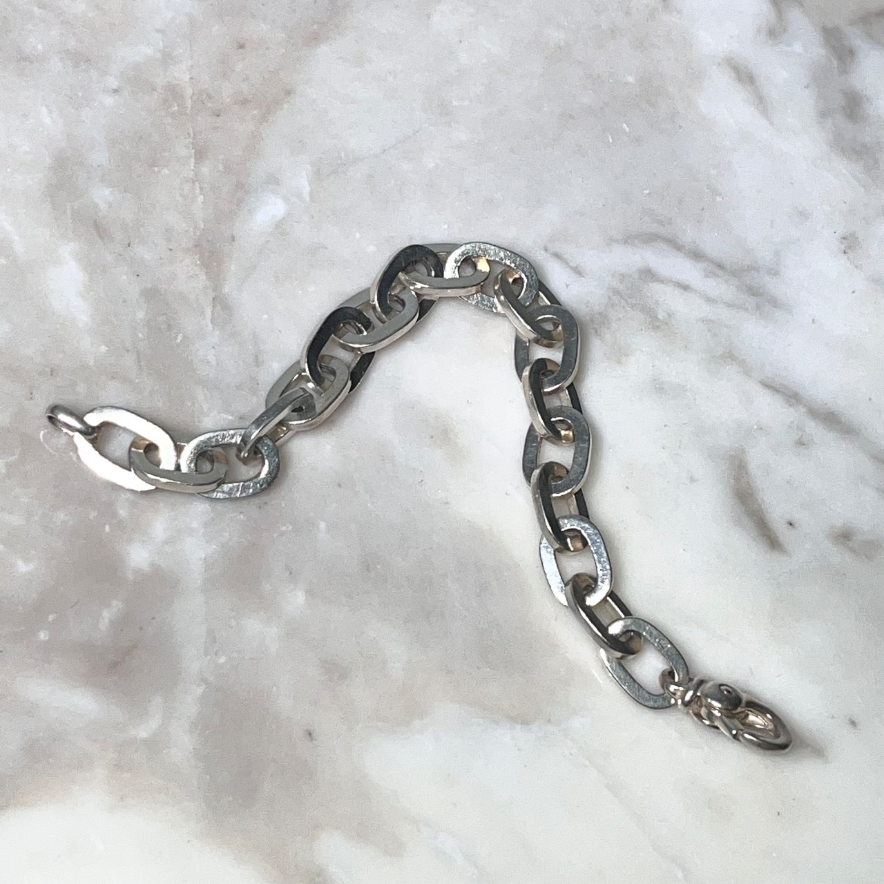 vintage oval chain silver bracelet