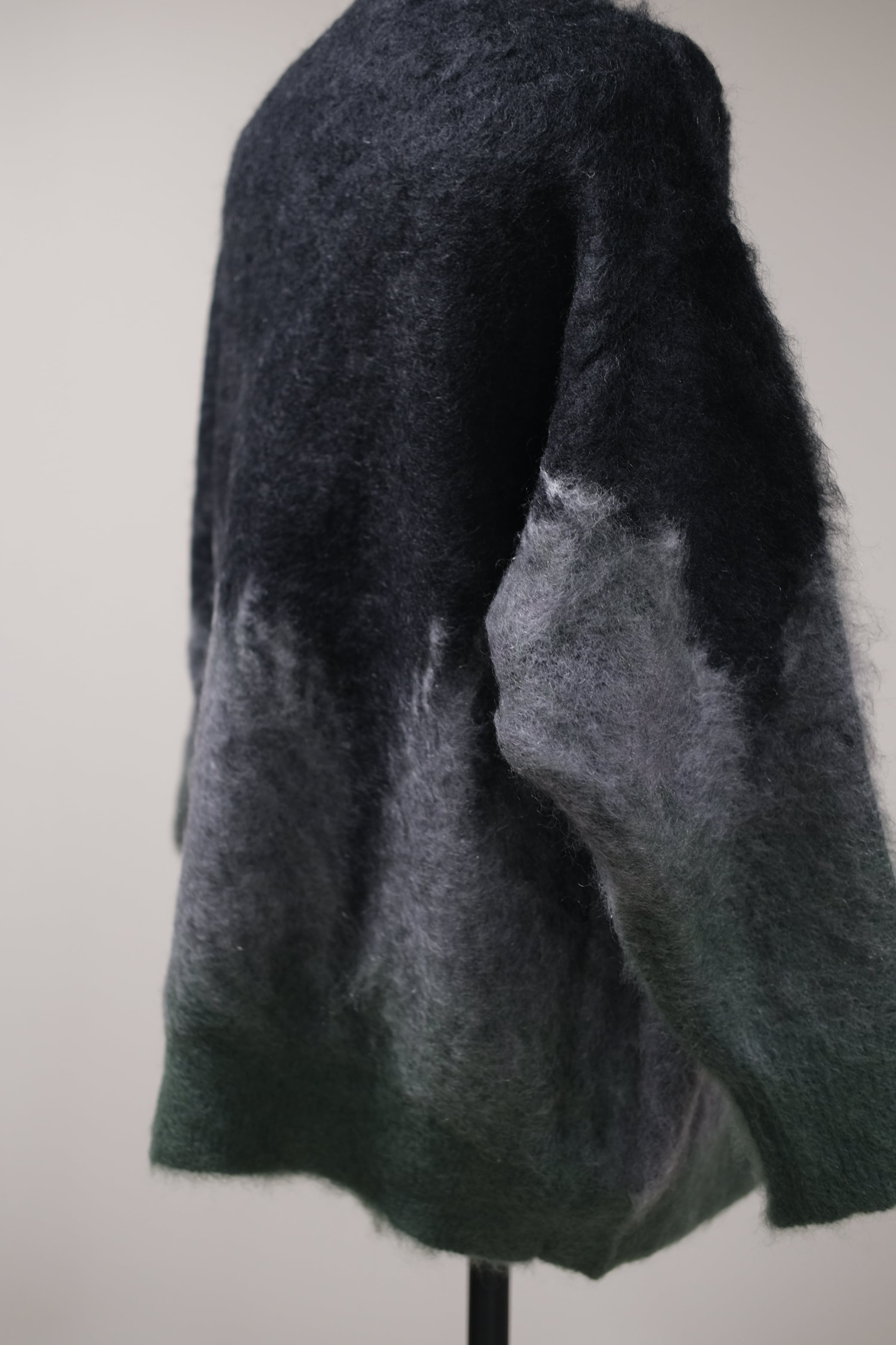 Mame Kurogouchi】Drip Glaze Pattern Mohair Knitted Top- khaki - | loop
