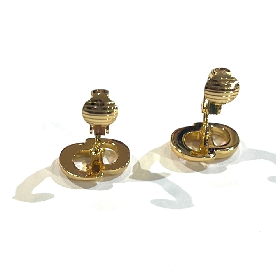 Christian Dior 】未使用DIOR イエローゴールドVINTAGE ロゴイヤリング