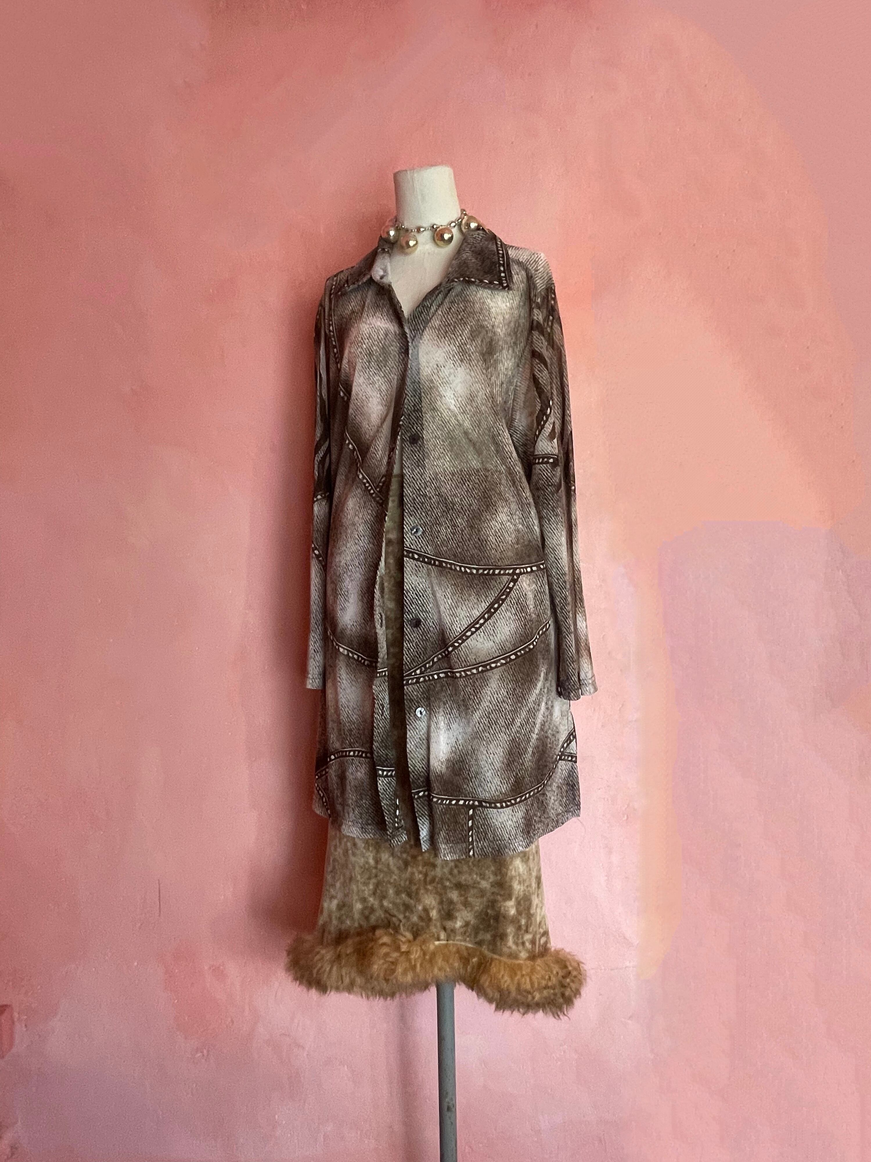 used velour long skirt