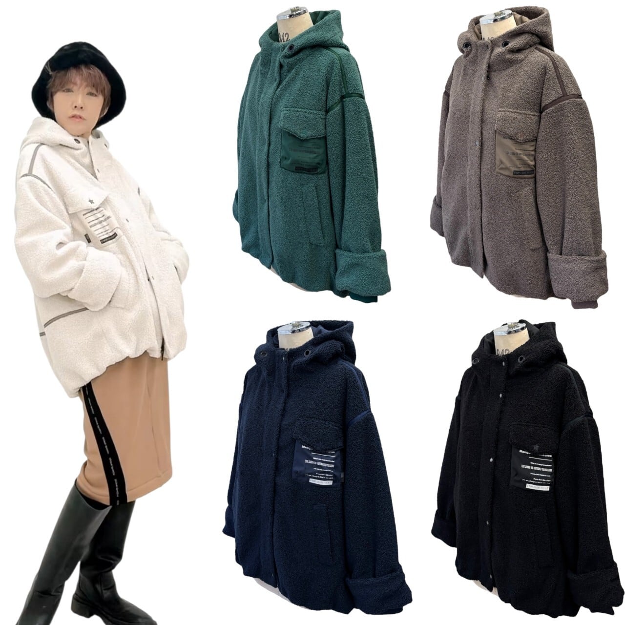 ayane】フーディ裏キルトボアブルゾン 896101 アヤン | red earth