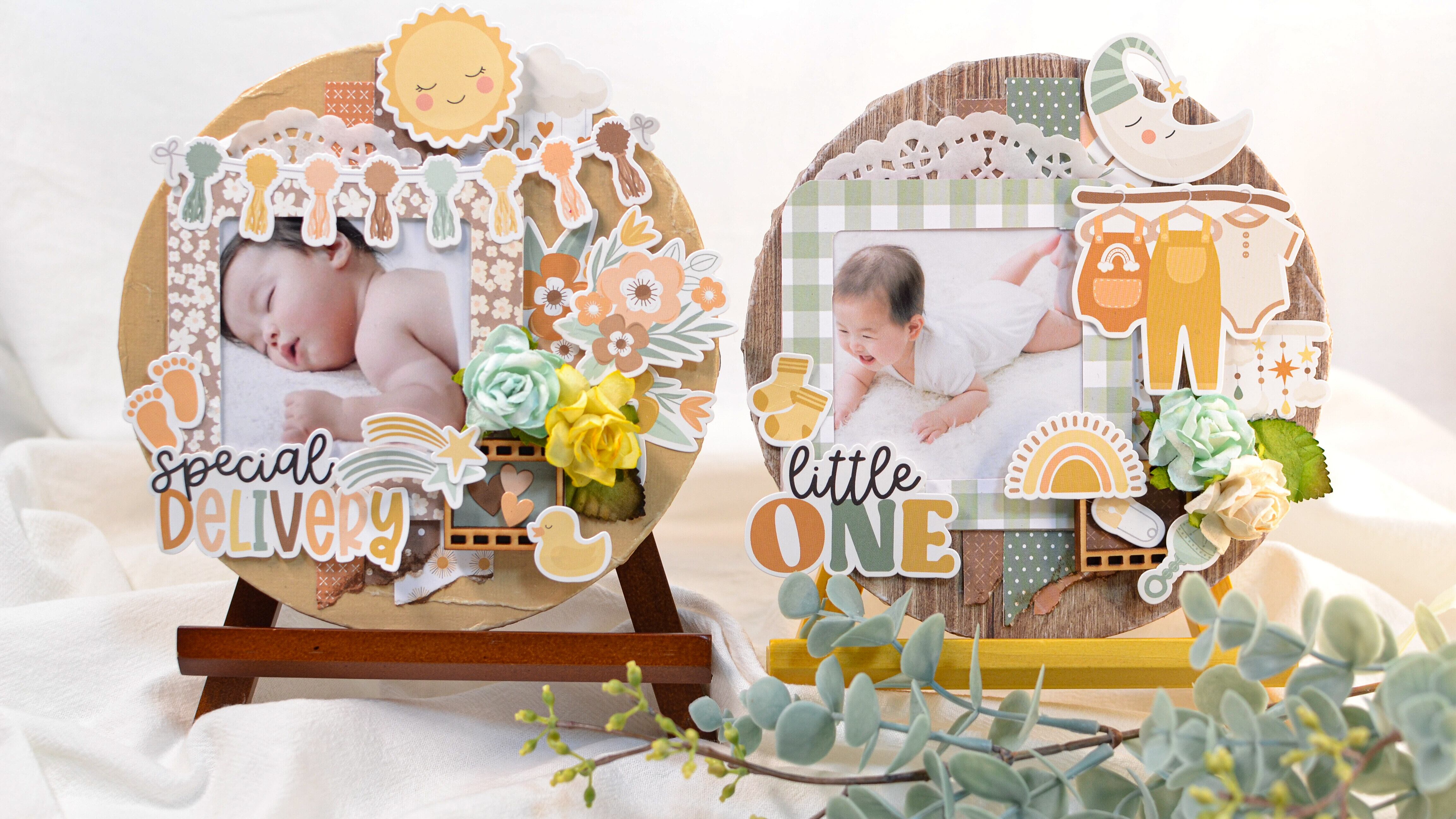 期間限定価格【お試しサイズ】円形フォトフレーム(ベージュ)男女共用※ユニーク好きなこだわりママさんへ