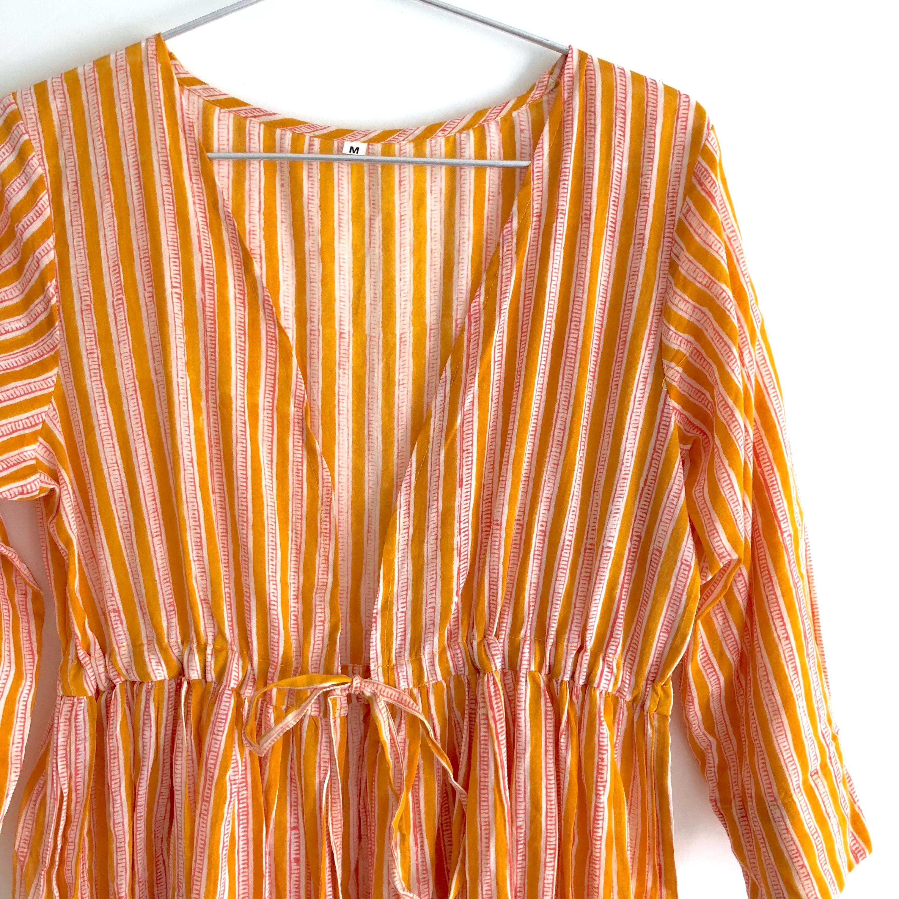 マキシ丈カシュクールワンピースコート|ゴールデンオレンジ