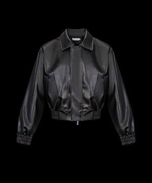 ブラックレザーショルダーレザージャケット