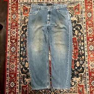 90s Levi's Silber Tab straight+relaxed シルバータブ デニムパンツ W94cm 787M刻印 リーバイス ヴィンテージ バギー インディゴ 00s