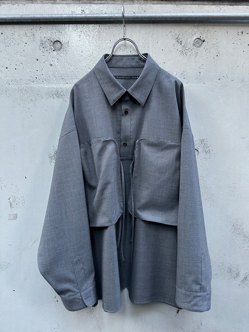 『my beautiful landlet』TROPICAL CLOTH BIG POCKET POLO / gray