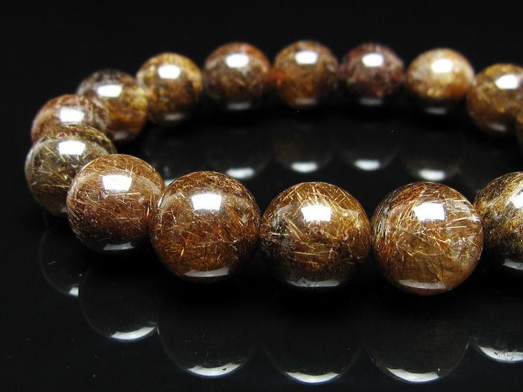 ルチルクォーツ ブレスレット 12mm ブロンズルチル ブレス 一点物 111
